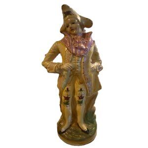 Vintage ~ Bisque Porcelain French Provincial Colonial Man Figurine ~ Japan ~ 12"